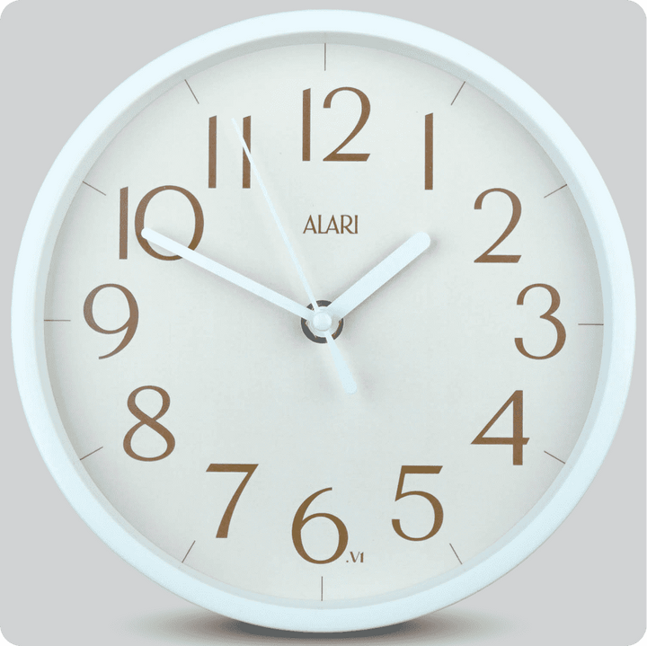 Jam Dinding Analog Polos Minimalis Alari Cream V1 JDALARAL1179-1668CREV1