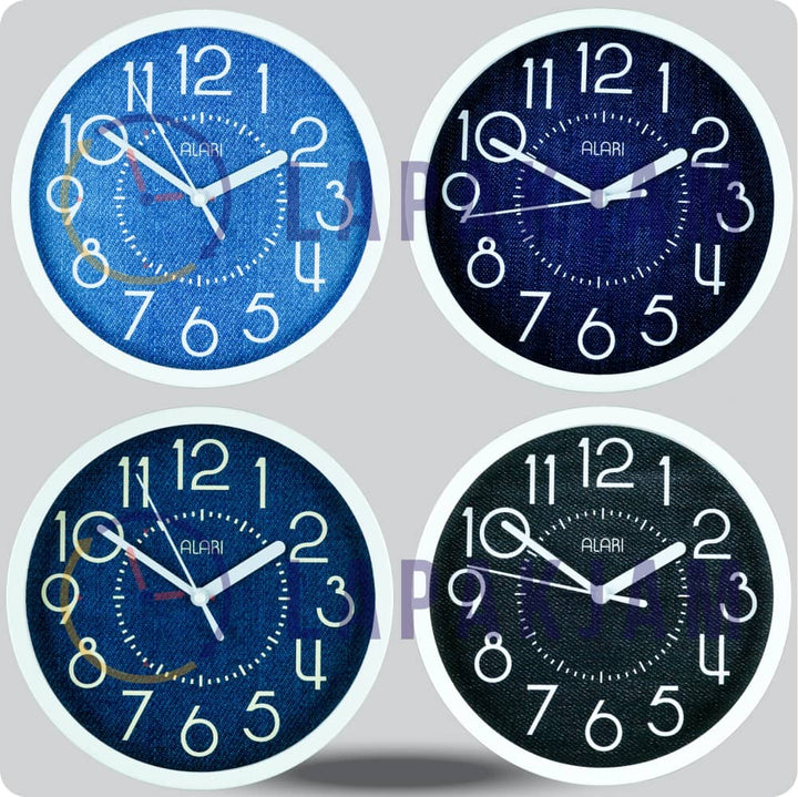 Jam Dinding Analog Polos Minimalis Alari Black JDALARAL1211-1668PBLA