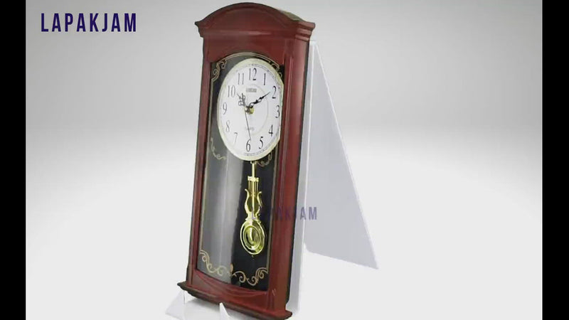Jam Dinding Quartz Hiasan Rumah Minimalis Murah Besar Goldstone GS-1521 Maroon Keren