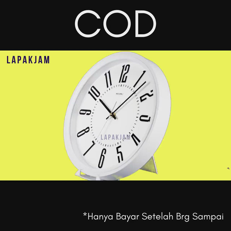 Jam Dinding Analog Hiasan Kamar Minimalis Unik Besar Sakana 550 Hitam Putih Coklat Keren