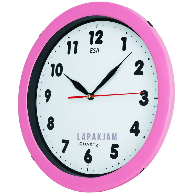 Jam Dinding Analog Custom Esa Pink JD0023ESA848PI
