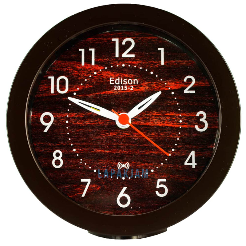 Jam Weker Analog Polos Minimalis Edison Coklat WEED2015-2COK