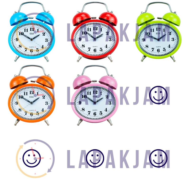 Jam Weker Analog Polos Minimalis Esa Biru WEES840BIR