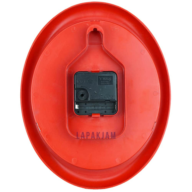 Jam Dinding Analog Polos Minimalis Edison Merah JDEDEDW04MER