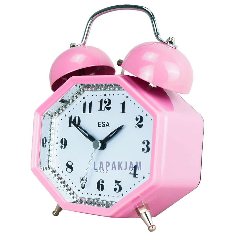 Jam Weker Analog Polos Minimalis Esa Pink WEES841PIN