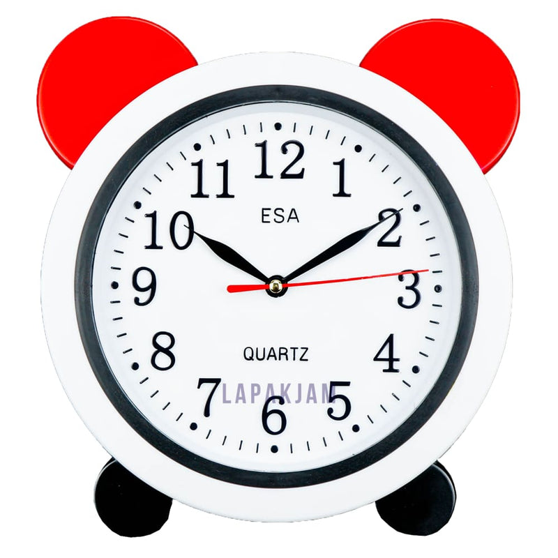 Jam Dinding Analog Polos Minimalis Esa Merah JDES83ER