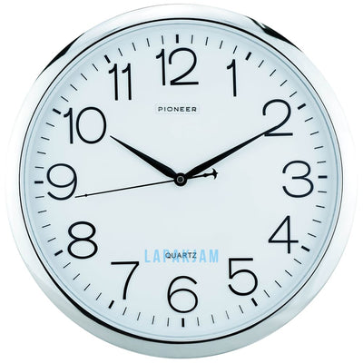 Jam Dinding Analog Polos Minimalis Pioneer Silver JD18209DWHI