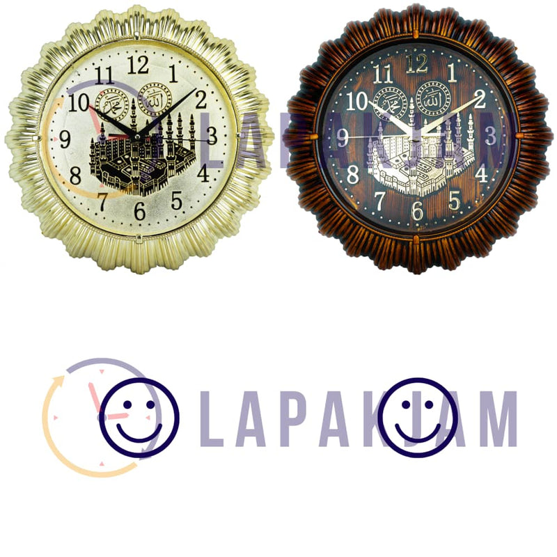 Jam Dinding Analog Nuansa Islami Nikko Gold JDNINK8801AGOL
