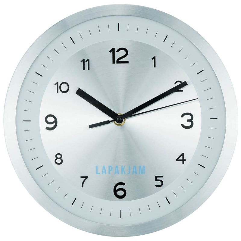 Jam Dinding Analog Polos Minimalis Stainless Silver JDST9055SIL
