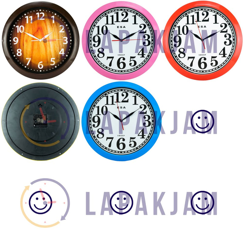 Jam Dinding Analog Polos Minimalis Esa Coklat JDESA333URKA