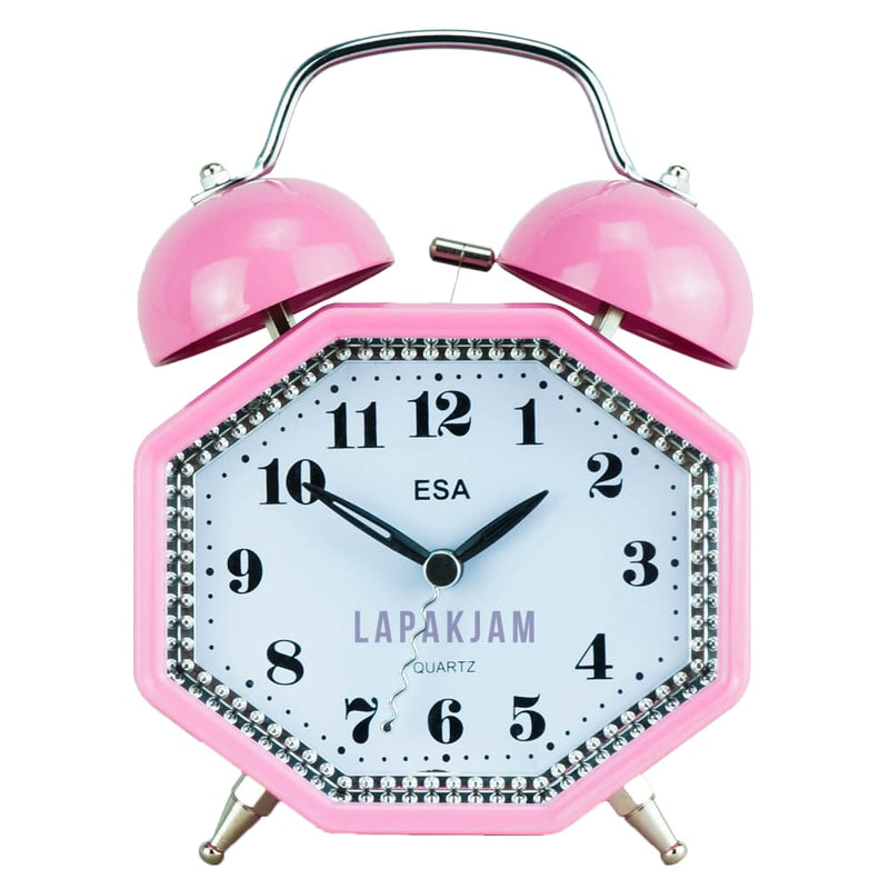 Jam Weker Analog Polos Minimalis Esa Pink WEES841PIN