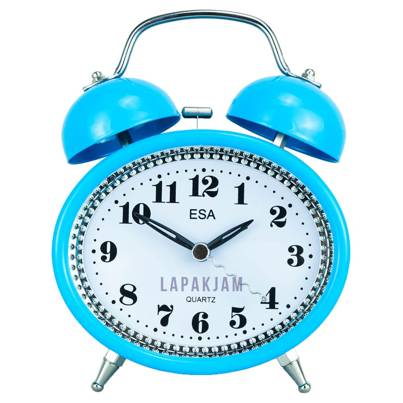 Jam Weker Analog Polos Minimalis Esa Biru WEES840BIR
