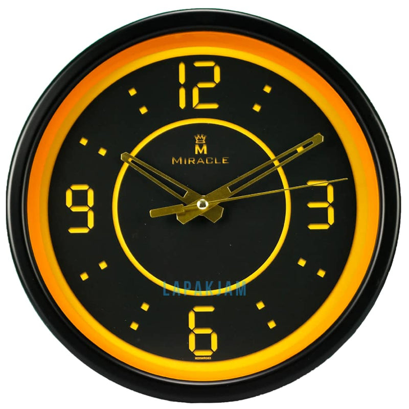 Jam Dinding Analog Polos Minimalis Miracle Orange JDMIRAM28WR063ORHIT