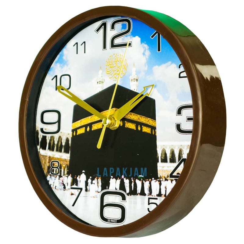 Jam Dinding Analog Nuansa Islami Alari Coklat JDALARL26RM22MCOK