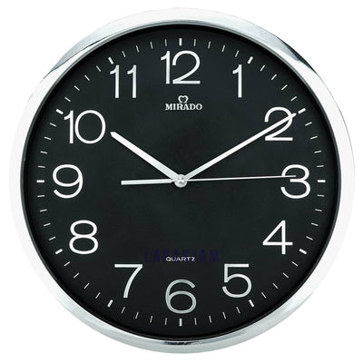 Jam Dinding Analog Polos Minimalis Mirado Silver JD95-818BASL