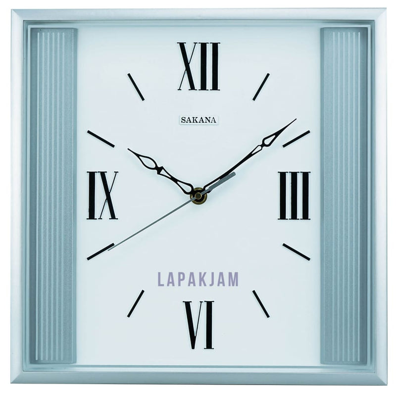 Jam Dinding Analog Polos Minimalis Sakana Silver JDSA407-2SIL