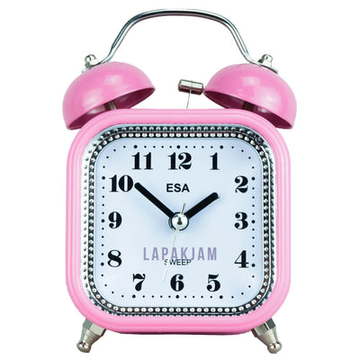 Jam Weker Analog Polos Minimalis Esa Pink WEES859PIN