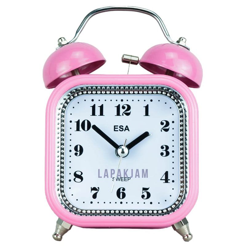 Jam Weker Analog Polos Minimalis Esa Pink WEES859PIN