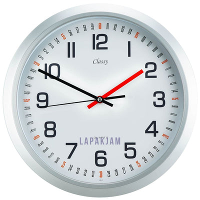 Jam Dinding Analog Polos Minimalis Classy Silver JDCL3299-4SIL