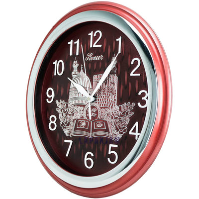 Jam Dinding Analog Kaligrafi Pioneer Maroon JDPIHS2073MAR