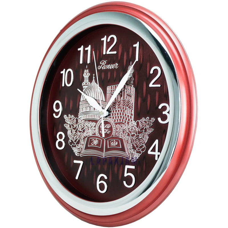 Jam Dinding Analog Kaligrafi Pioneer Maroon JDPIHS2073MAR
