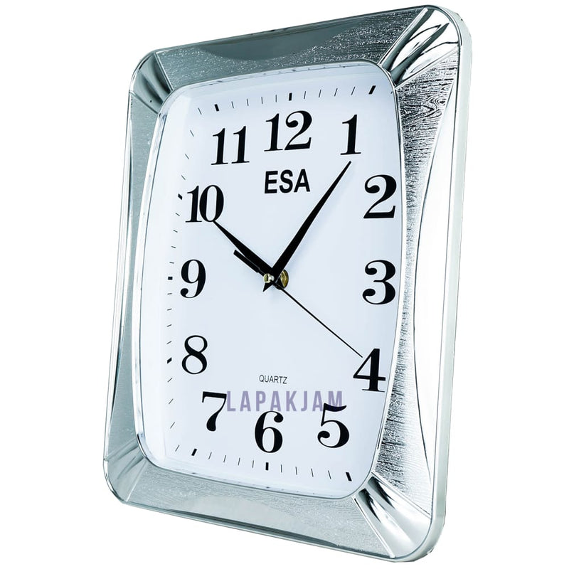 Jam Dinding Analog Polos Minimalis Esa Silver JDESS467CSIL