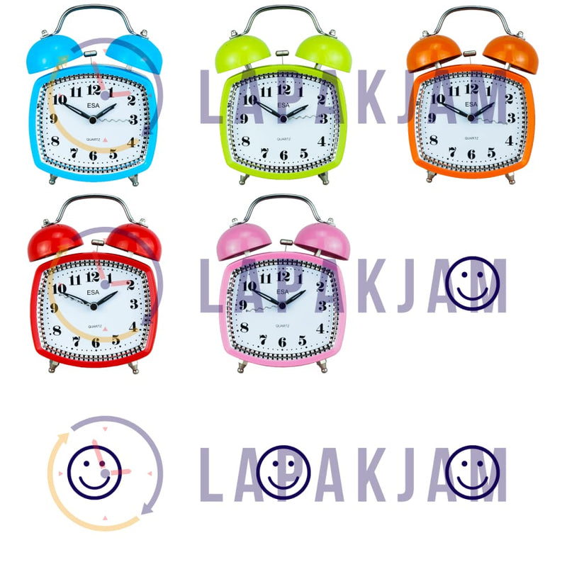 Jam Weker Analog Polos Minimalis Esa Biru WEES842BIR