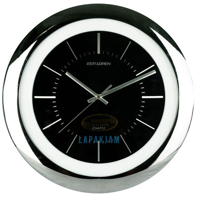 Jam Dinding Analog Polos Minimalis Estiloren Black JDESTICRS2156T1-1BLA