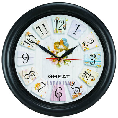 Jam Dinding Analog Bunga Great Hitam JD24GRE7-3HT