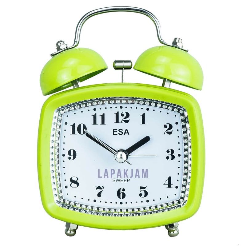 Jam Weker Analog Polos Minimalis Esa Hijau WEKIKK837HIJ