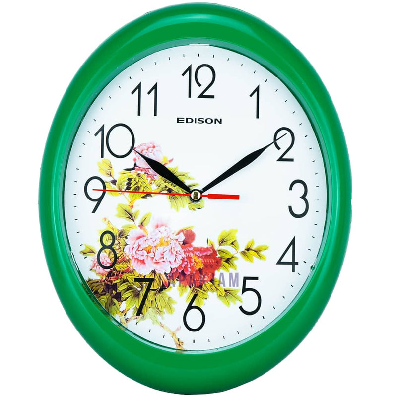 Jam Dinding Analog Polos Minimalis Edison Hijau JDEDDW4HIJ