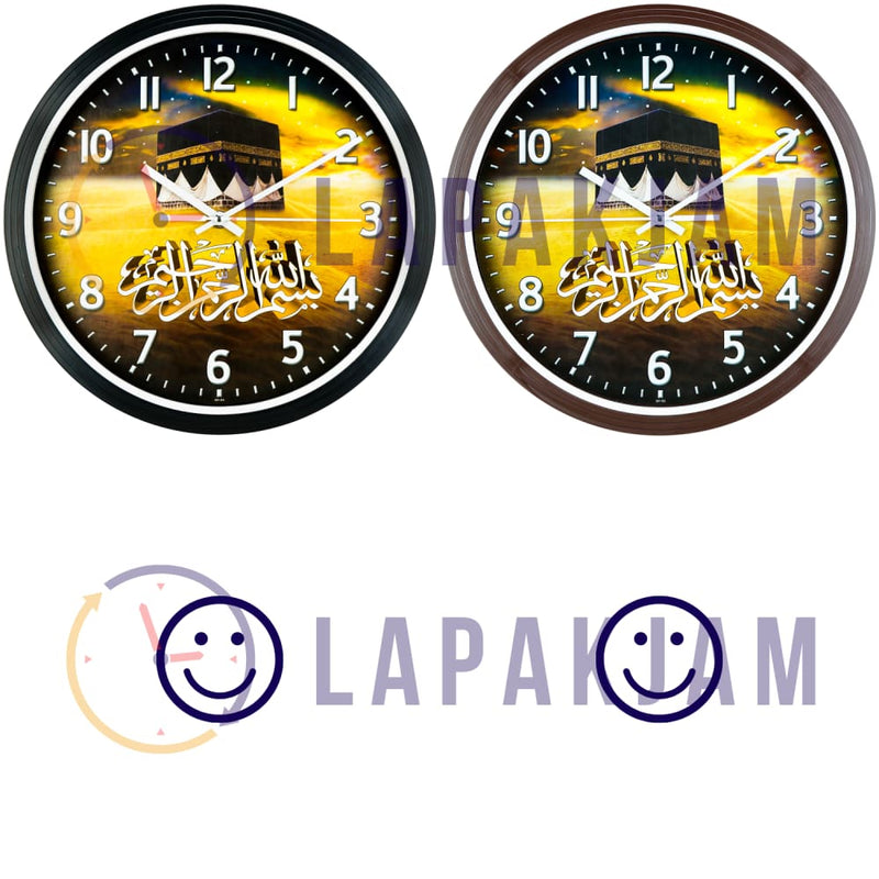 Jam Dinding Analog Nuansa Islami Diamond Hitam JDDIM321-3NIHI