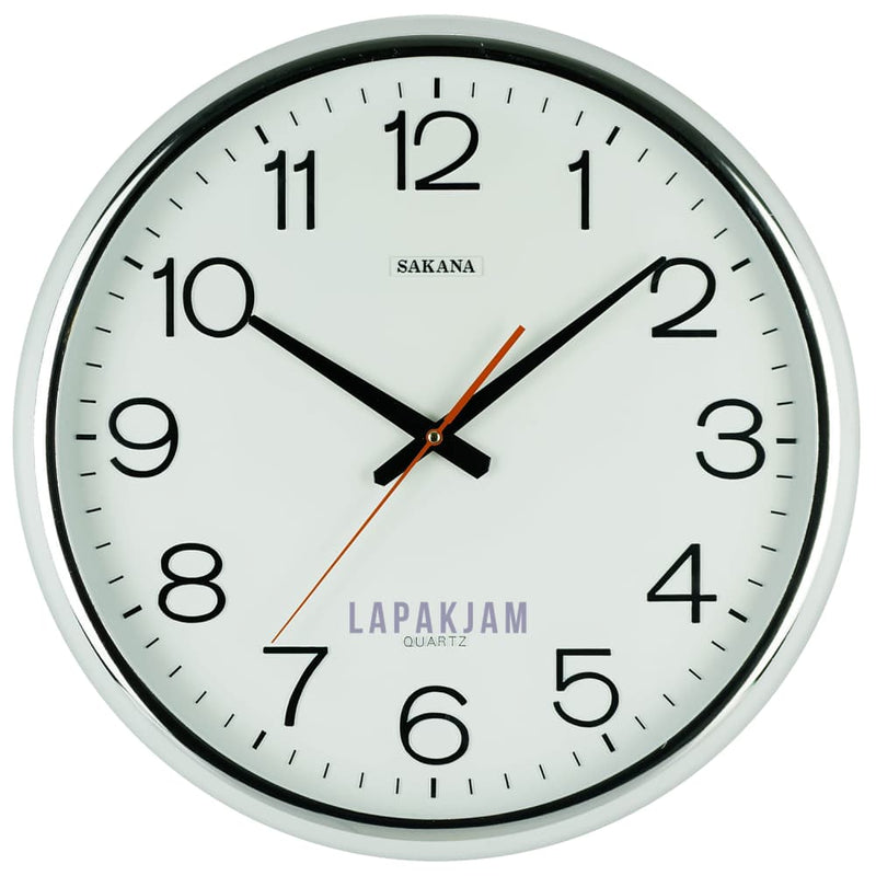 Jam Dinding Analog Polos Minimalis Sakana Putih JDSAKA876PUT