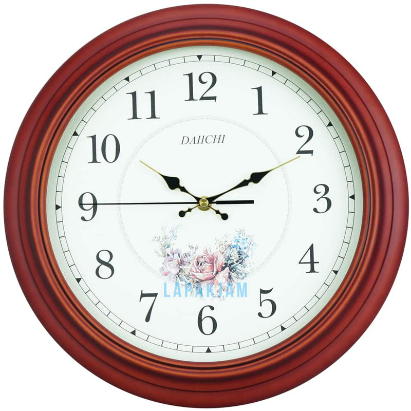 Jam Dinding Analog Polos Minimalis Daiichi Coklat Tua JD20J58-2ARBRO