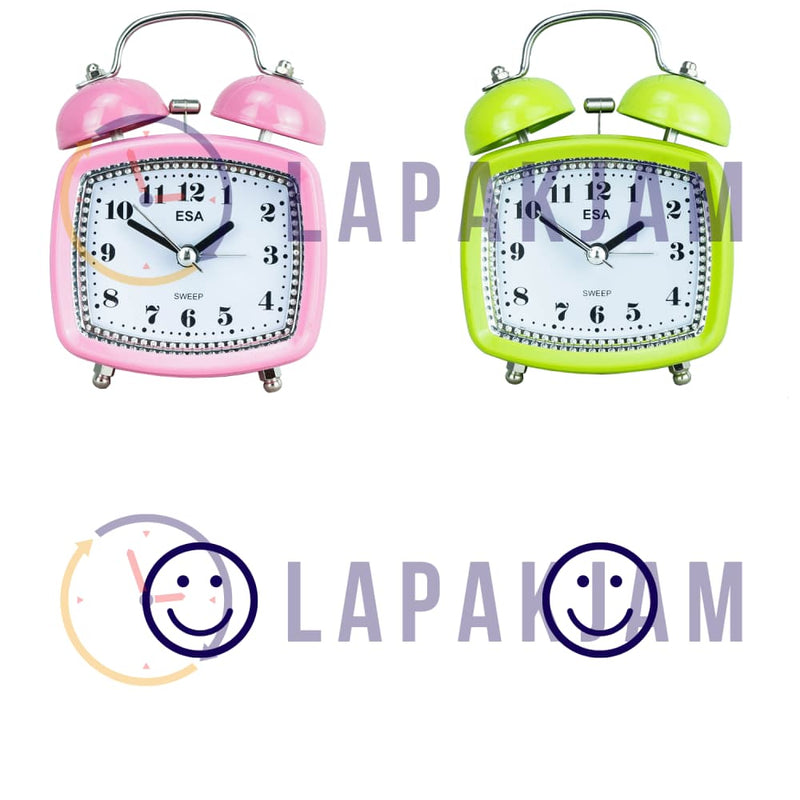 Jam Weker Analog Polos Minimalis Esa Pink WEKIKK837PIN