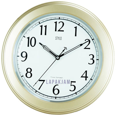 Jam Dinding Analog Polos Minimalis Stylo Gold JDST3250T-5GOL