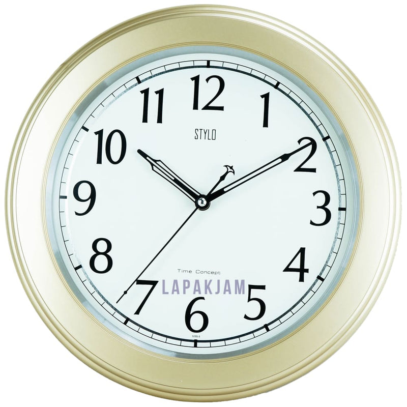 Jam Dinding Analog Polos Minimalis Stylo Gold JDST3250T-5GOL
