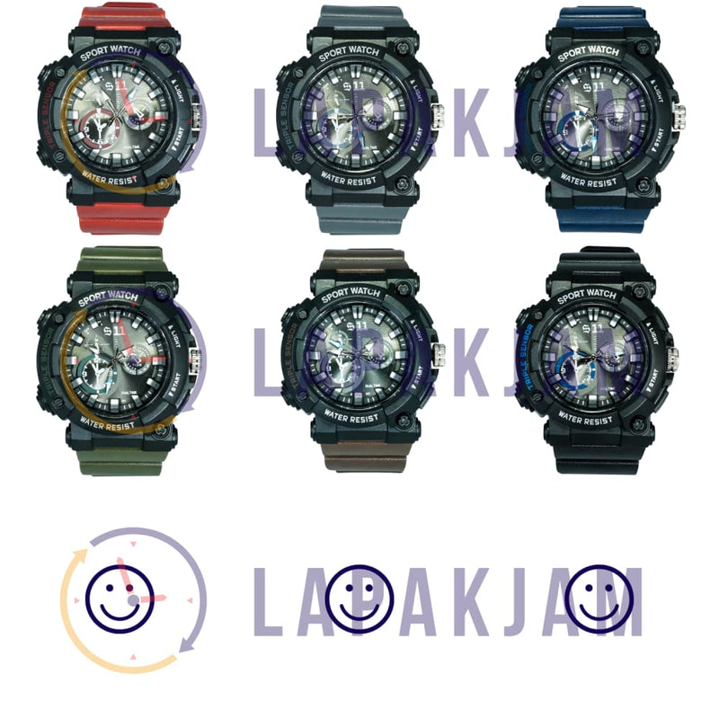 Jam Tangan Analog Casual 511-A1 Merah Hitam JA511-A1AMERHIT