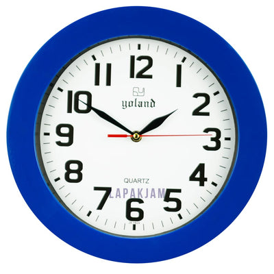 Jam Dinding Analog Polos Minimalis Alari Biru JDALAR2830PBIR