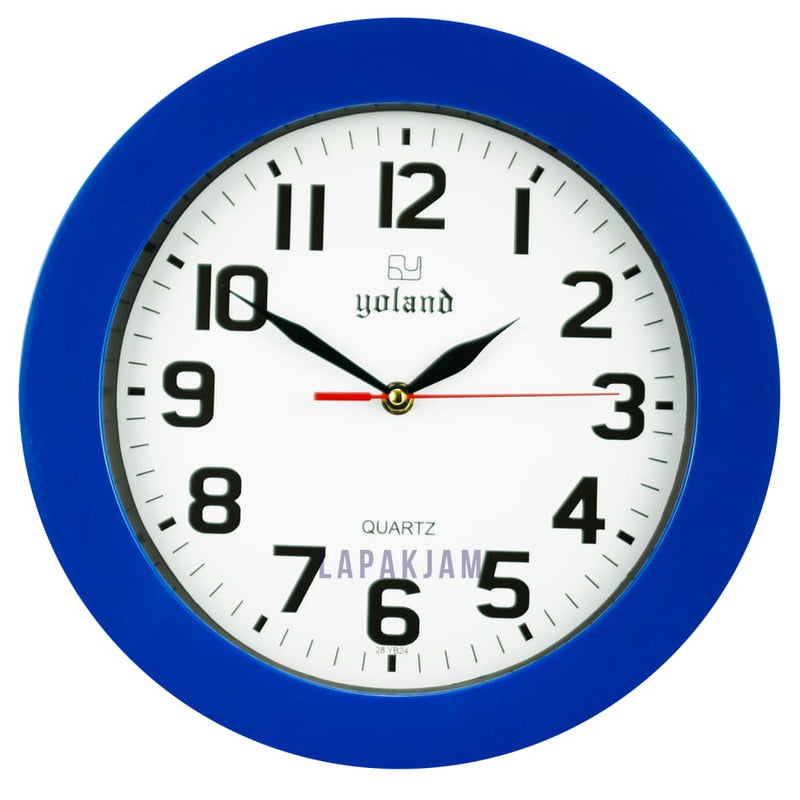 Jam Dinding Analog Polos Minimalis Alari Biru JDALAR2830PBIR