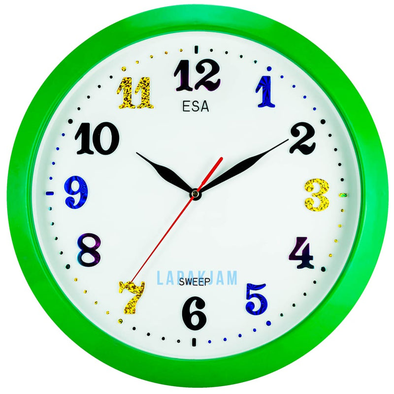 Jam Dinding Analog Polos Minimalis Esa Hijau JDESA331HIJ