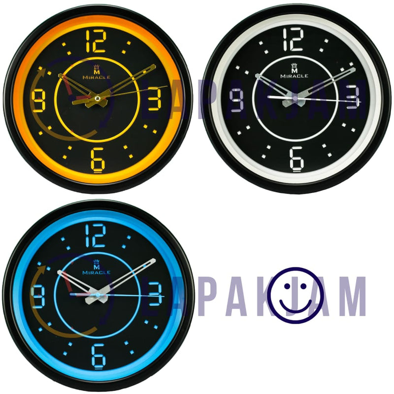 Jam Dinding Analog Polos Minimalis Miracle Orange JDMIRAM28WR063ORHIT