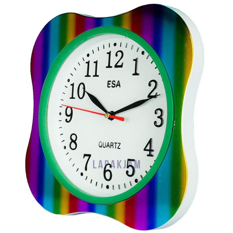 Jam Dinding Analog Polos Minimalis Esa Rainbow Hijau JDESA192RAIHIJ