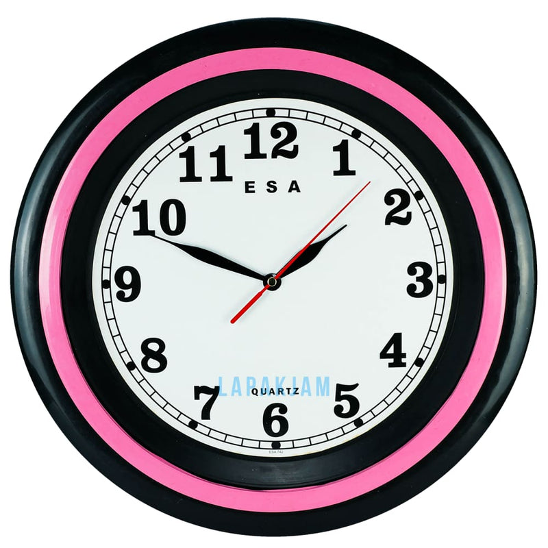 Jam Dinding Analog Polos Minimalis Esa Pink JD035ESA742PIN
