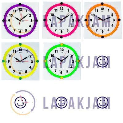Jam Dinding Analog Polos Minimalis Esa Ungu JD0070ESA071UN