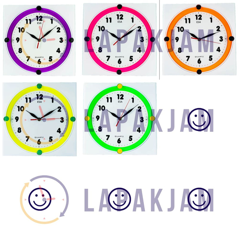Jam Dinding Analog Polos Minimalis Esa Ungu JD0070ESA071UN