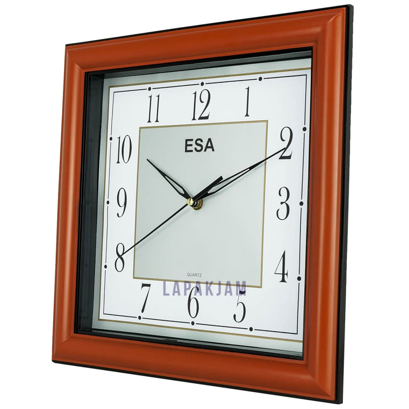 Jam Dinding Analog Polos Minimalis Esa Coklat JDESS-444COK