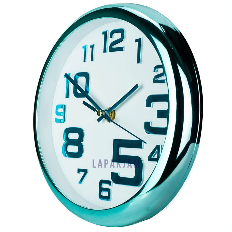 Jam Dinding Analog Polos Minimalis Kikai Biru JDKIKAKK3210BIR