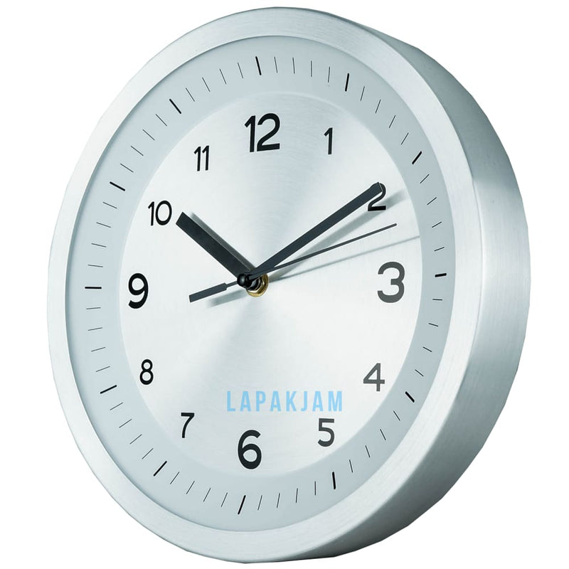 Jam Dinding Analog Polos Minimalis Stainless Silver JDST9055SIL
