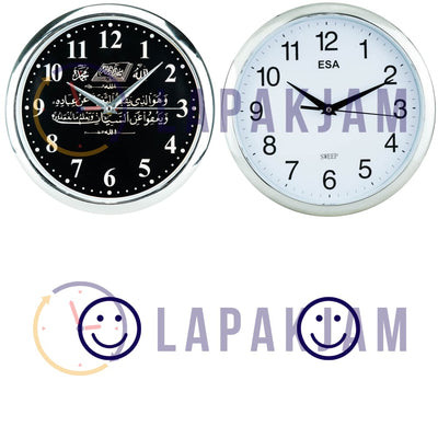 Jam Dinding Analog Nuansa Islami Esa Silver JDES345SIL